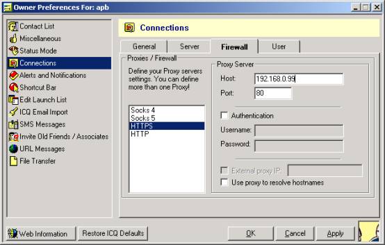 ICQ 2002A - HTTPS